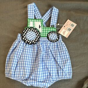 NWT Baby Boy Boutique Tractor Sunsuit 6 months